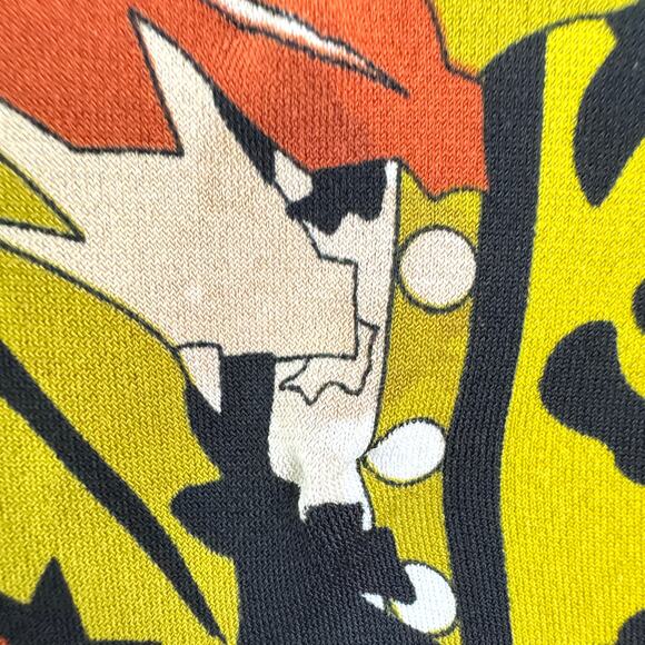 Eva Varro Womens Tunic Top Blouse Size L Artsy Creative Leaf Office Black - Picture 4 of 5